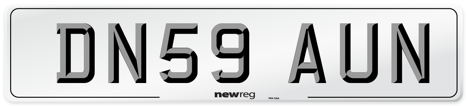DN59 AUN Number Plate from New Reg